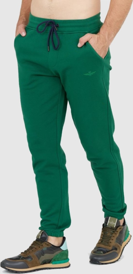 Zielone spodnie Aeronautica Militare z dresówki