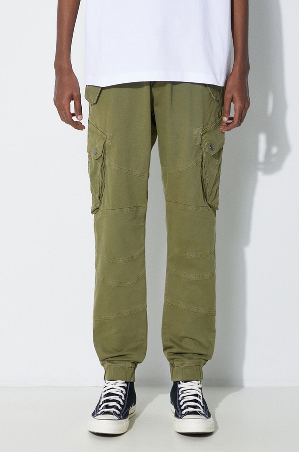 Zielone spodnie Alpha Industries w stylu casual z bawełny