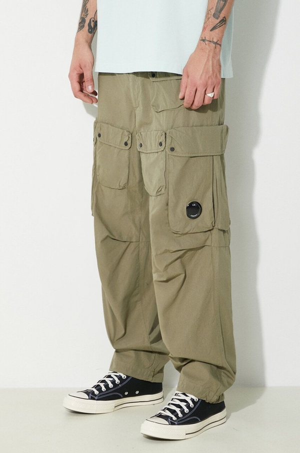 Zielone spodnie C.P. Company z tkaniny