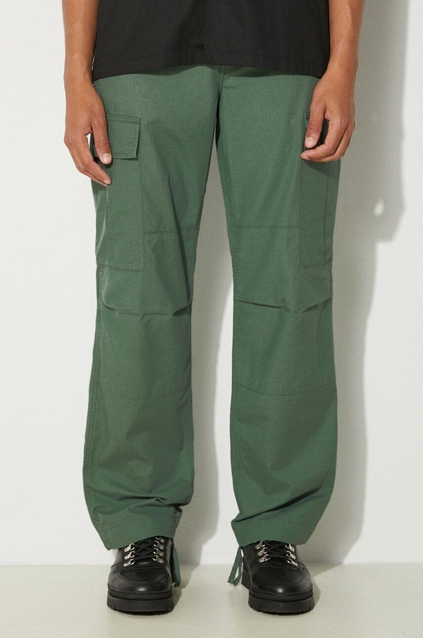 Zielone spodnie Carhartt WIP z tkaniny