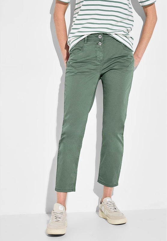 Zielone spodnie Cecil w stylu casual z bawełny