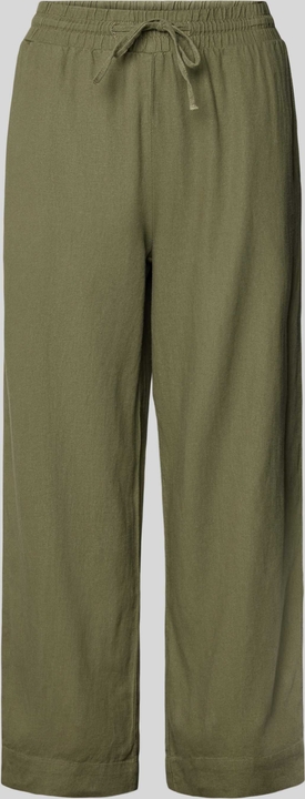 Zielone spodnie Free/quent w stylu retro z lnu