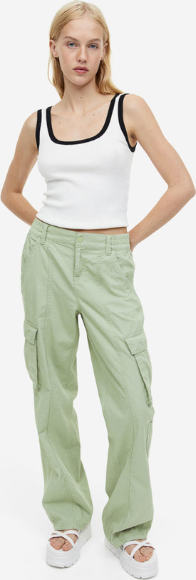 Zielone spodnie H & M w stylu casual