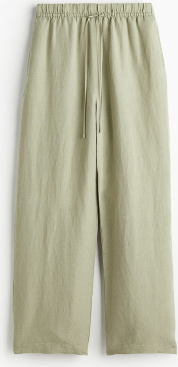 Zielone spodnie H & M z tkaniny