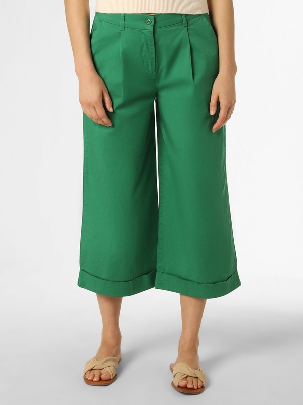 Zielone spodnie Marie Lund z bawełny w stylu retro