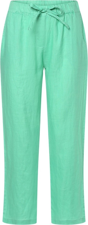 Zielone spodnie Marie Lund z lnu w stylu retro