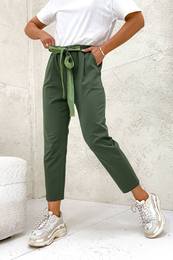 Zielone spodnie Olika w stylu casual