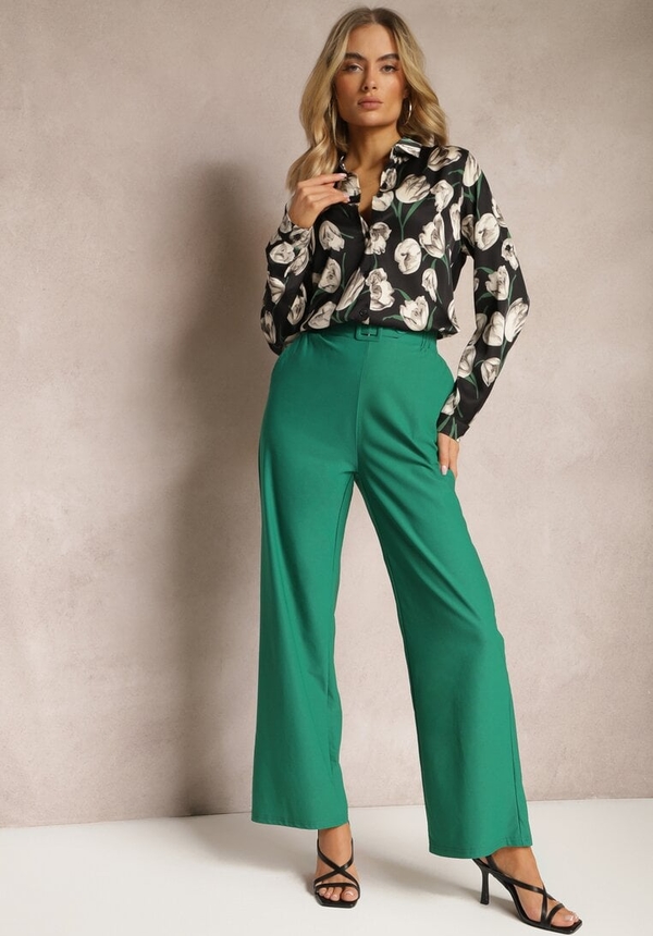 Zielone spodnie Renee w stylu retro