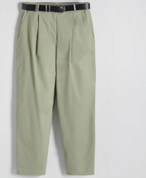 Zielone spodnie Reserved z bawełny w stylu casual