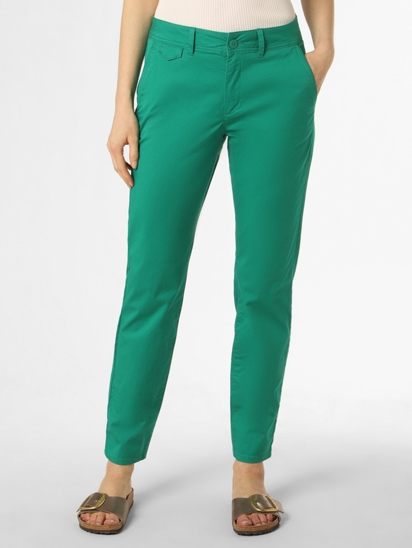 Zielone spodnie S.Oliver w stylu casual z bawełny