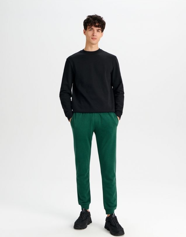 Zielone spodnie Sinsay w stylu casual z dresówki