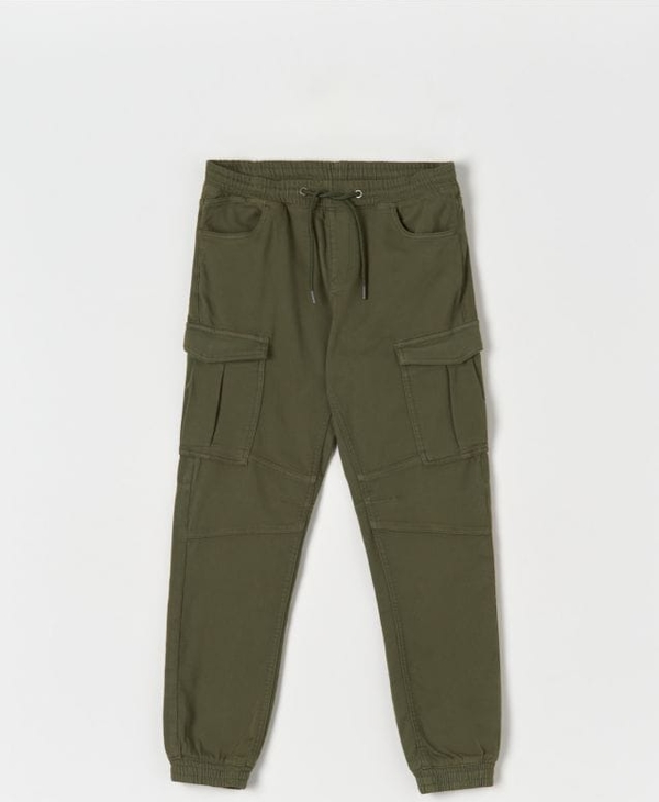 Zielone spodnie Sinsay z tkaniny w street stylu