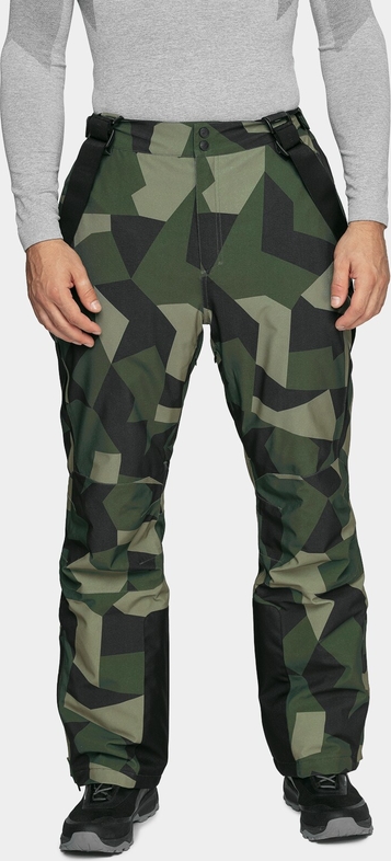 Zielone spodnie sportowe 4F w militarnym stylu