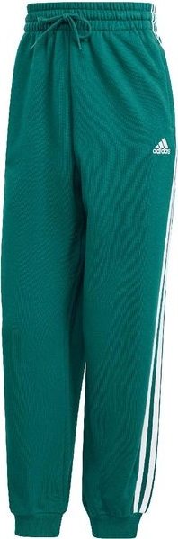 Zielone spodnie sportowe Adidas w sportowym stylu z bawełny