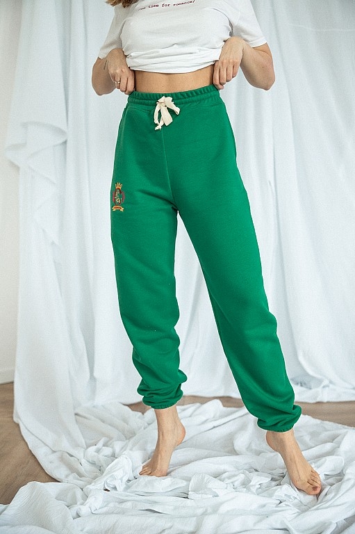 Zielone spodnie sportowe Chiara Poland w sportowym stylu