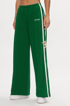 Zielone spodnie sportowe Guess w sportowym stylu z dresówki