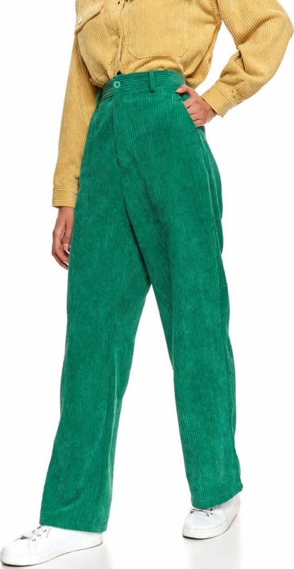 Zielone spodnie Top Secret ze sztruksu