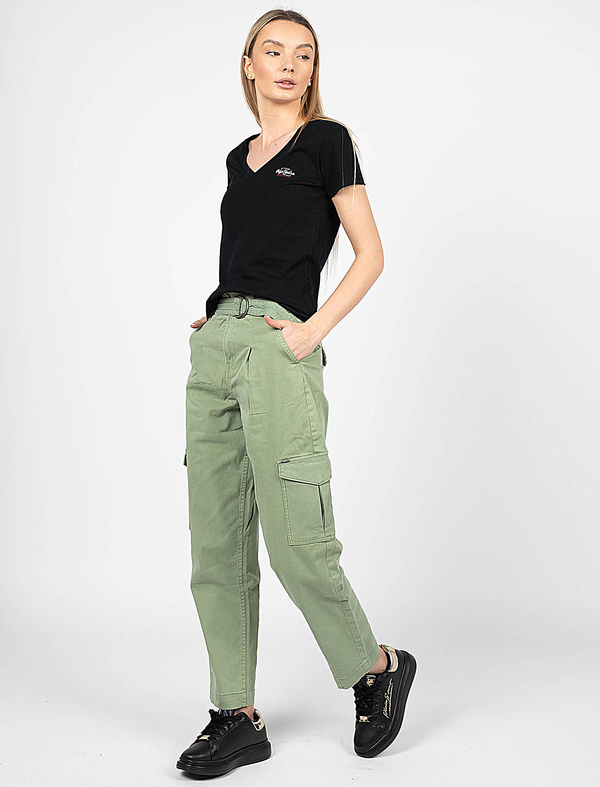 Zielone spodnie ubierzsie.com w stylu casual z bawełny