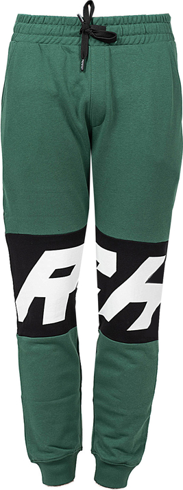 Zielone spodnie ubierzsie.com z tkaniny z nadrukiem