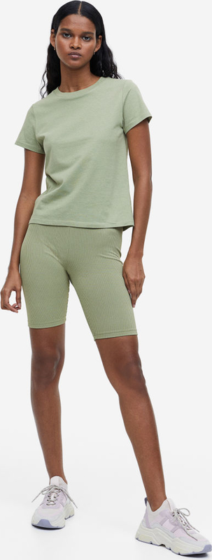 Zielone szorty H & M w sportowym stylu z dżerseju