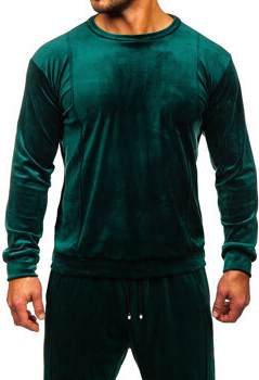 Zielony dres Denley z weluru w sportowym stylu