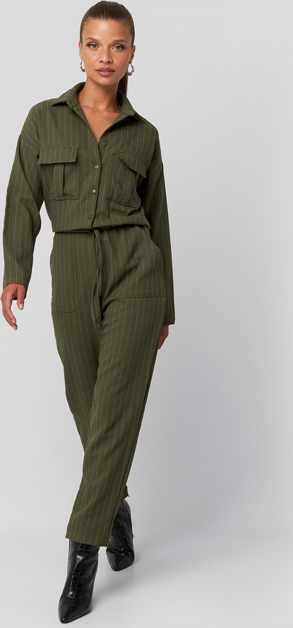 Zielony kombinezon Trendyol w militarnym stylu z długimi nogawkami