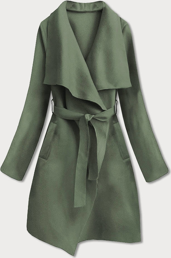Zielony płaszcz Goodlookin.pl w stylu casual długi