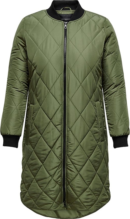 Zielony płaszcz Only w stylu casual bez kaptura