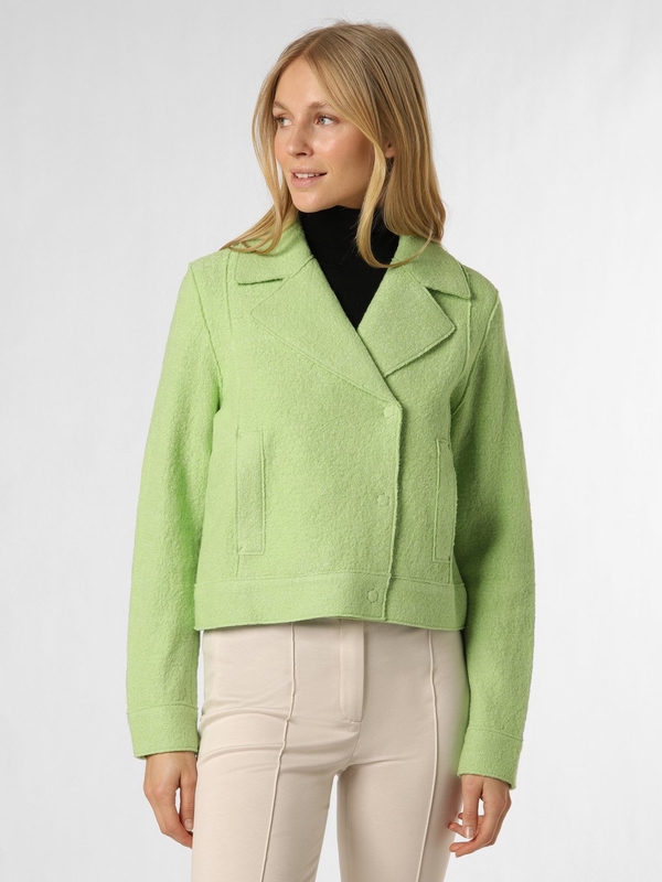 Zielony płaszcz Opus z wełny w stylu casual