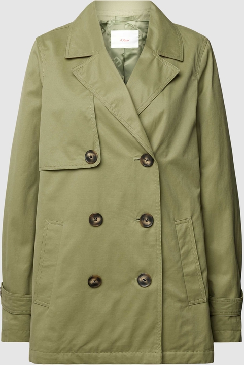 Zielony płaszcz S.Oliver w stylu casual krótki
