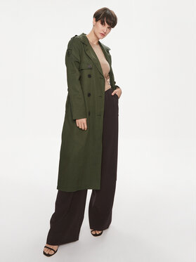 Zielony płaszcz Selected Femme długi bez kaptura