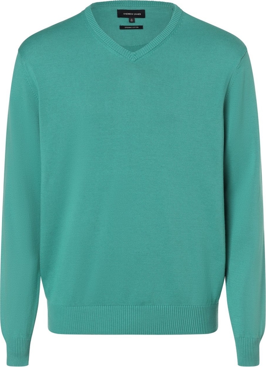 Zielony sweter Andrew James z bawełny w stylu casual