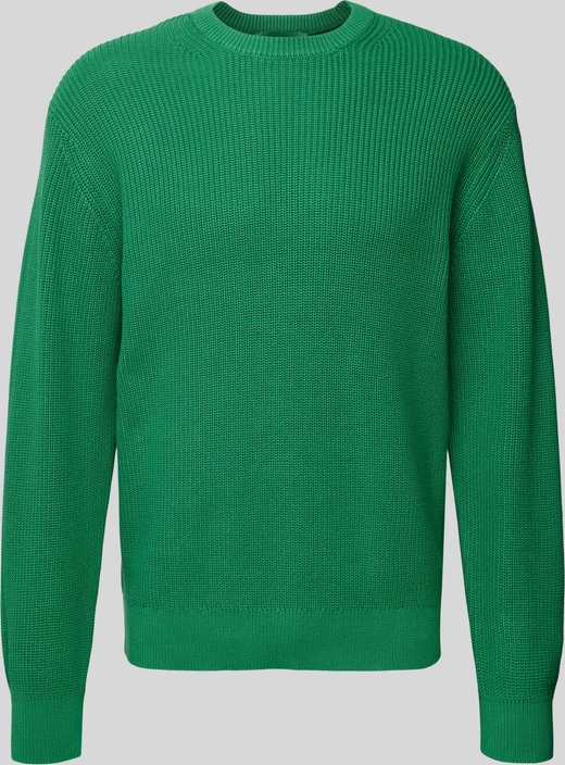 Zielony sweter Annarr z okrągłym dekoltem w stylu casual