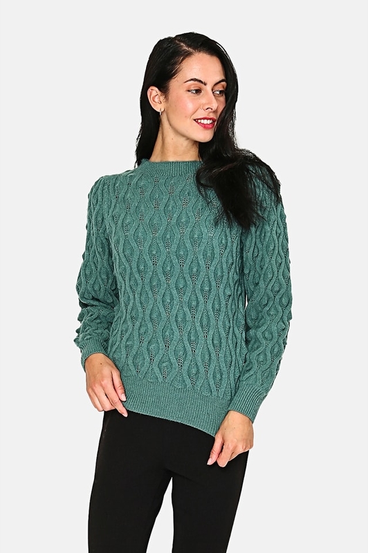 Zielony sweter ASSUILI z kaszmiru