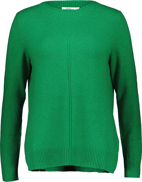 Zielony sweter Cecil z bawełny w stylu casual