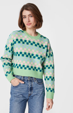 Zielony sweter Cotton On w bożonarodzeniowy wzór w stylu casual z bawełny