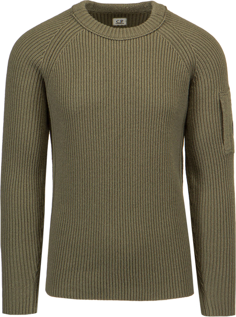 Zielony sweter Cp Company z okrągłym dekoltem