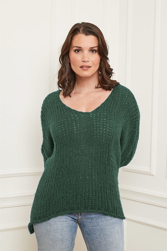 Zielony sweter Curvy Lady w stylu casual