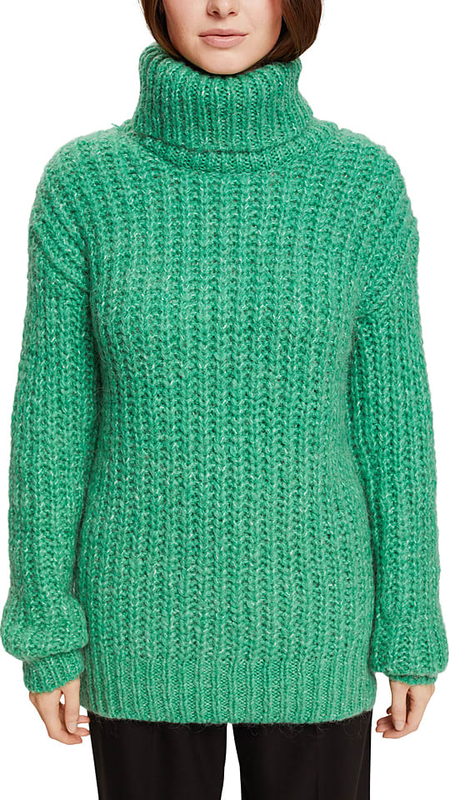 Zielony sweter Esprit z wełny w stylu casual