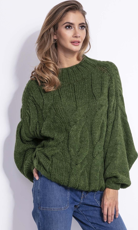 Zielony sweter Fobya w stylu casual