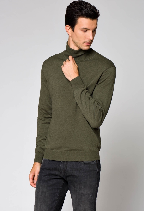 Zielony sweter LANCERTO z bawełny