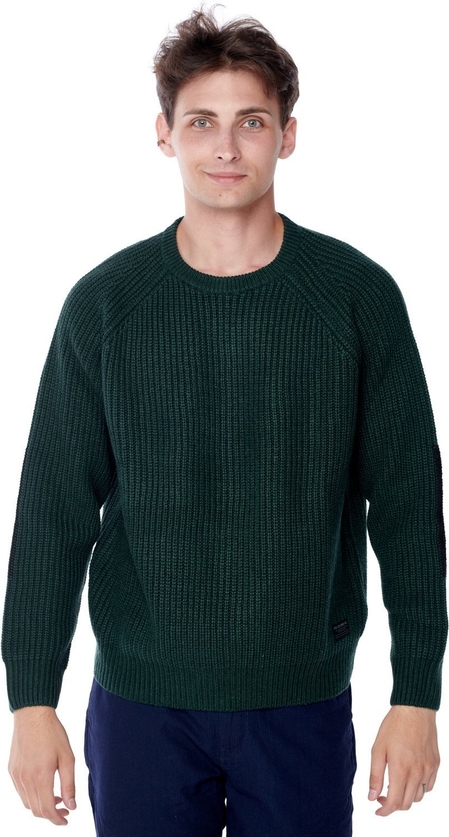 Zielony sweter Lee z okrągłym dekoltem