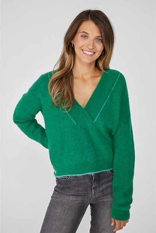 Zielony sweter Lieblingsstück z wełny w stylu casual