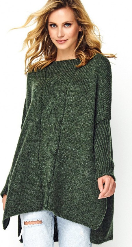 Zielony sweter Makadamia w stylu casual