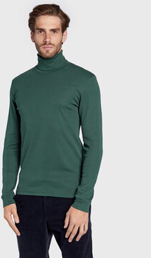 Zielony sweter Marc O'Polo z golfem w stylu casual