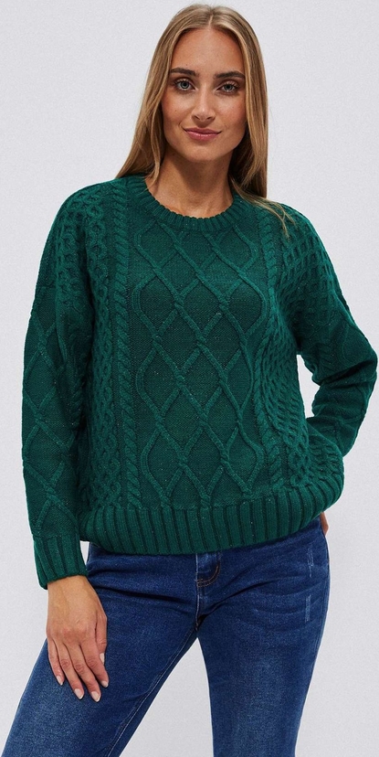 Zielony sweter Moodo.pl w stylu casual