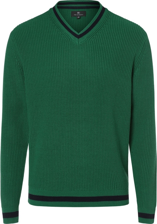 Zielony sweter Nils Sundström w stylu casual z bawełny