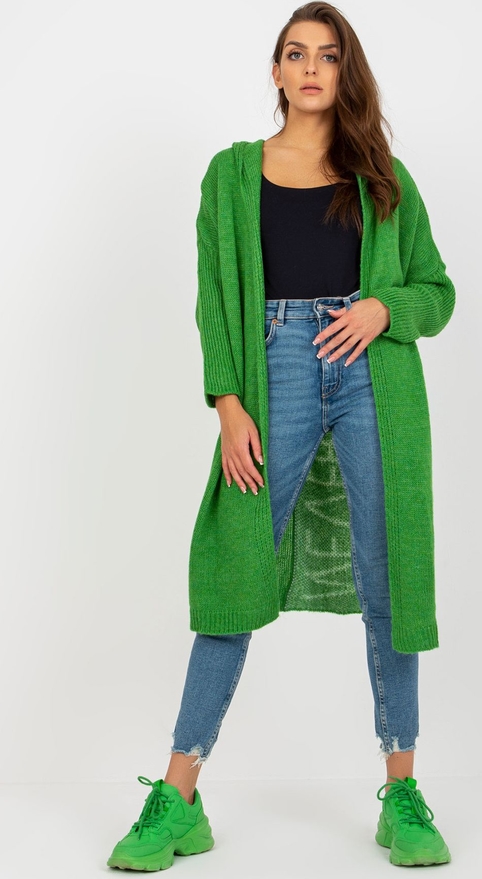 Zielony sweter Och Bella w stylu casual