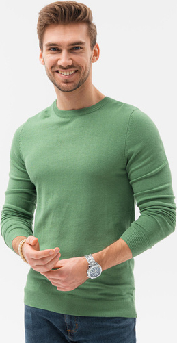 Zielony sweter Ombre z okrągłym dekoltem
