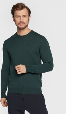 Zielony sweter Oscar Jacobson w stylu casual z okrągłym dekoltem